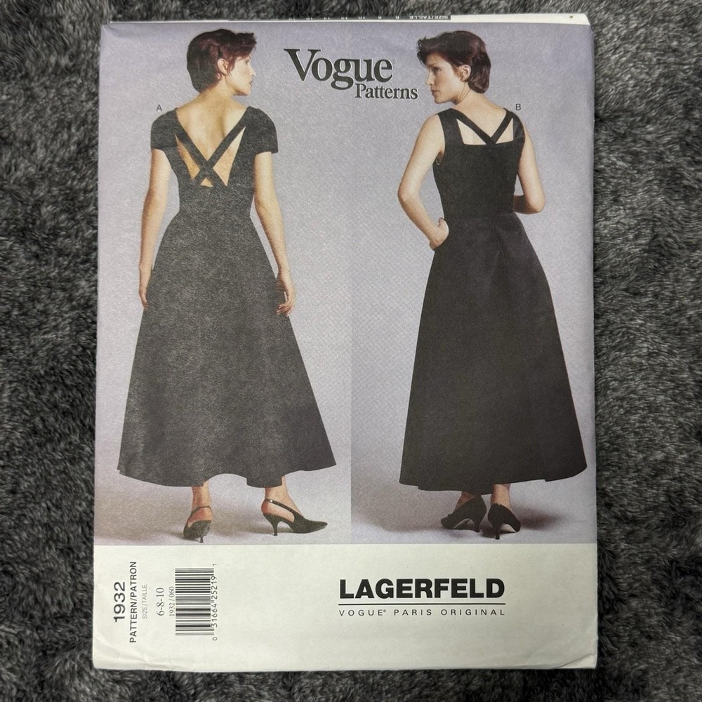 Vogue Paris Original Pattern #1932 Designer Karl Lagerfeld, UNCUT/FF Sz 6-10